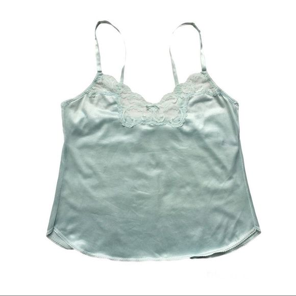 Vintage Maidenform lace edged cami camisole baby blue sz 32 small​ lacy slip​ - Picture 2 of 12